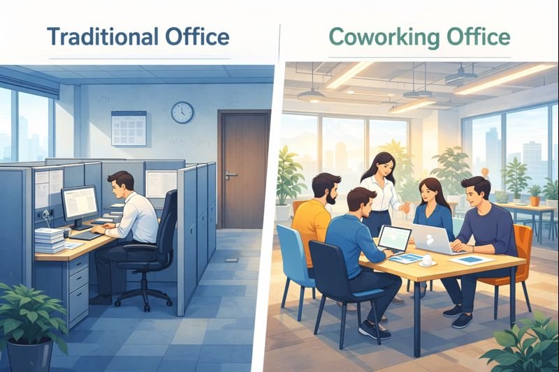 coworking vs traditional office space